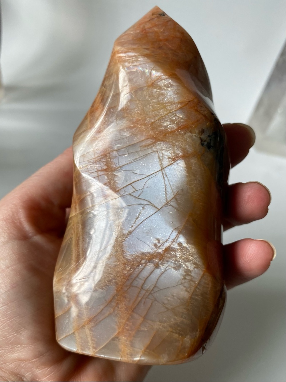 Peach Moonstone Crystal Flame